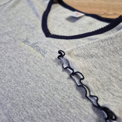 Levi's szürke-sötétkék női V-nyakú póló - M