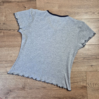 Levi's szürke-sötétkék női V-nyakú póló - M