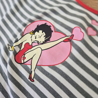 Vintage Betty Boop csíkos top - L