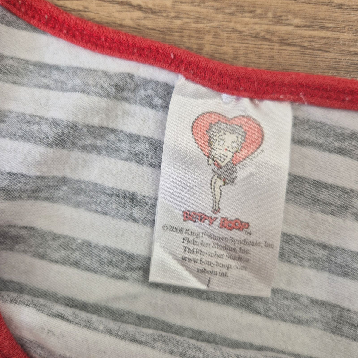 Vintage Betty Boop csíkos top - L