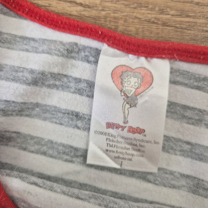 Vintage Betty Boop csíkos top - L