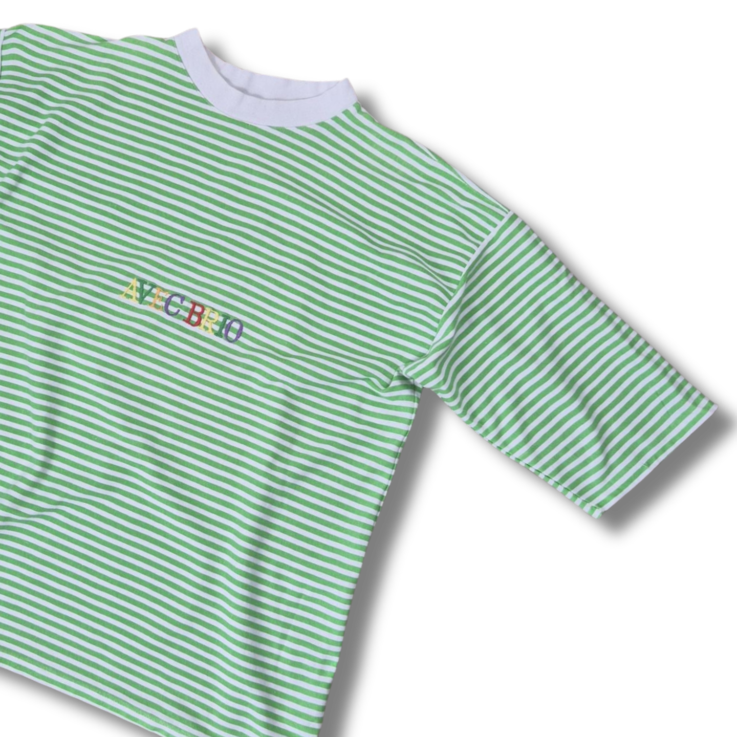 Avec Brio vintage zöld csíkos női felső - L