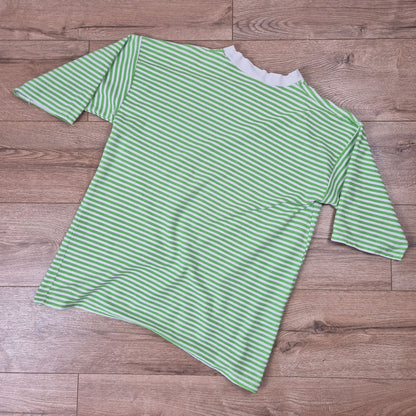 Avec Brio vintage zöld csíkos női felső - L