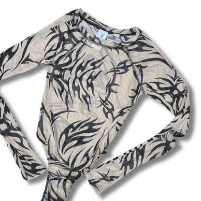Collusion bézs-fekete női body - XS