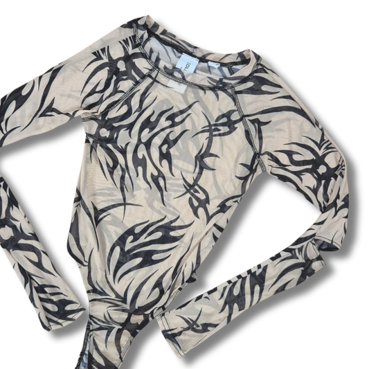 Collusion bézs-fekete női body - XS