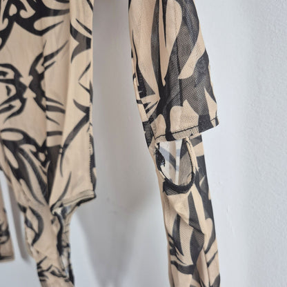 Collusion bézs-fekete női body - XS