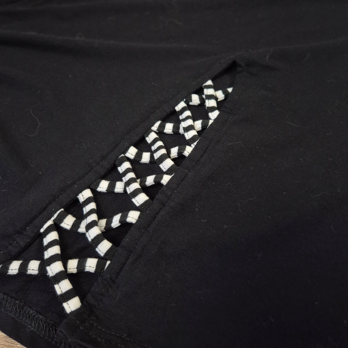 New Jersey fekete mintás betétes hosszított tunika - 3XL