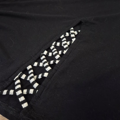 New Jersey fekete mintás betétes hosszított tunika - 3XL