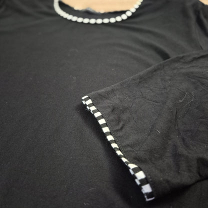 New Jersey fekete mintás betétes hosszított tunika - 3XL