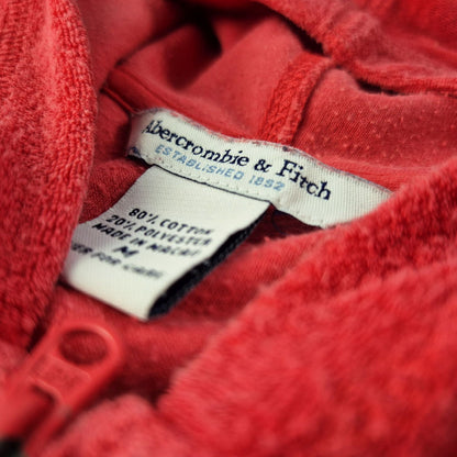 Abercrombie & Fitch piros női kapucnis frottír felső - M