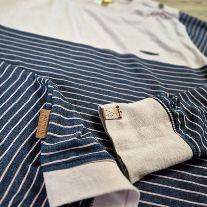 Alife and Kickin tengerészkék női csíkos pulóver - L