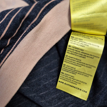 Alife and Kickin tengerészkék női csíkos pulóver - L