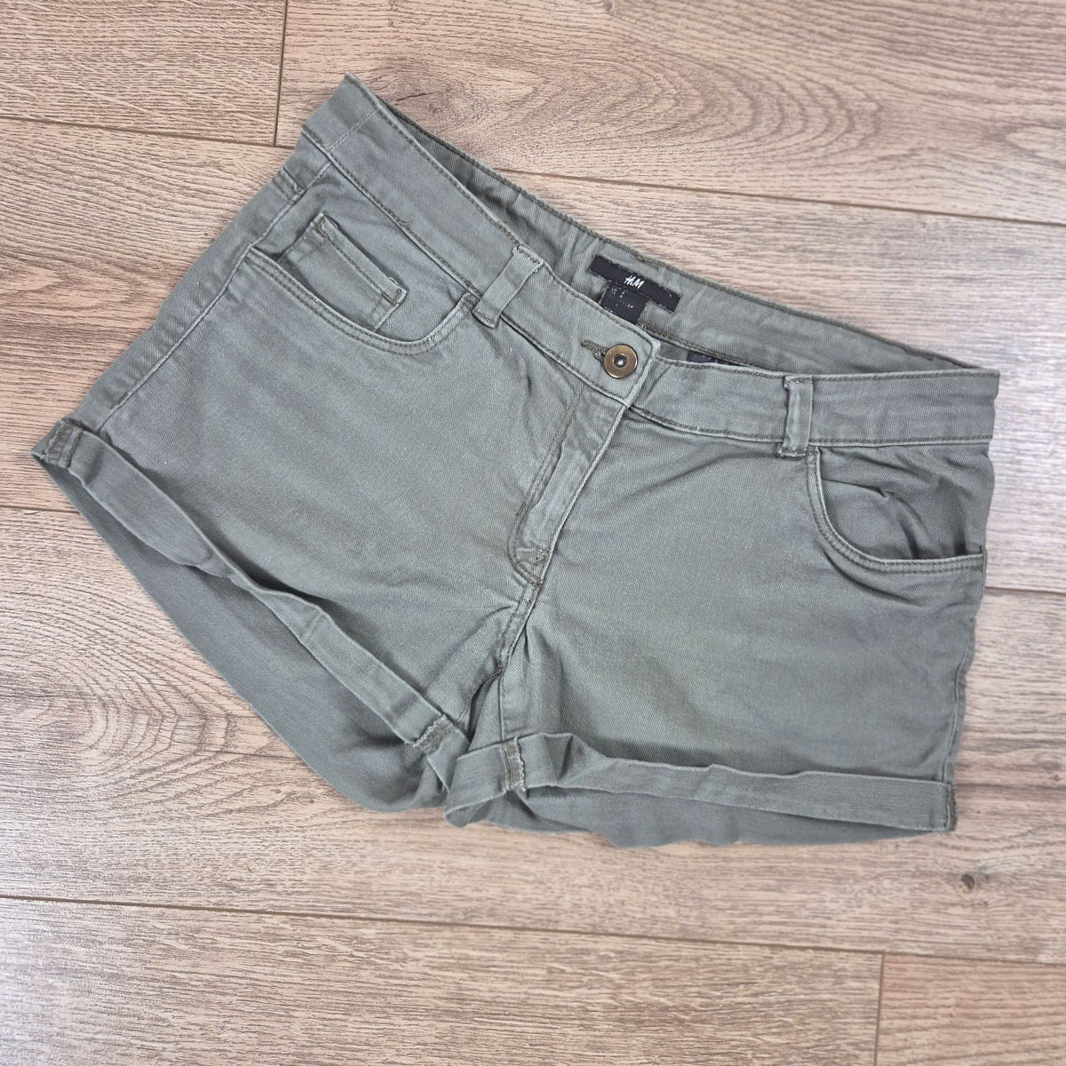 H&M Olajzöld farmer rövidnadrág - 34 (S)