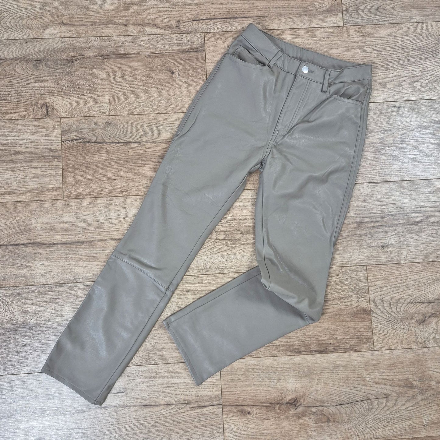 H&M bézs női műbőr nadrág - XS