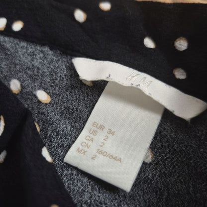 H&M fekete-fehér pöttyös női szoknya - XS