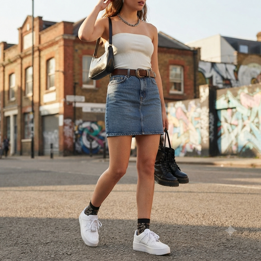 Monki kék női farmer miniszoknya - XS