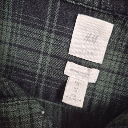 H&M sötétzöld-fekete kockás férfi ing - M