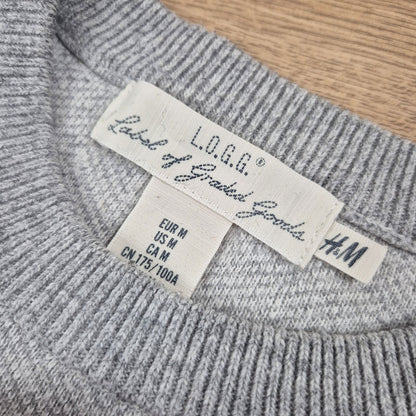 H&M szürke férfi kötött pulóver - M