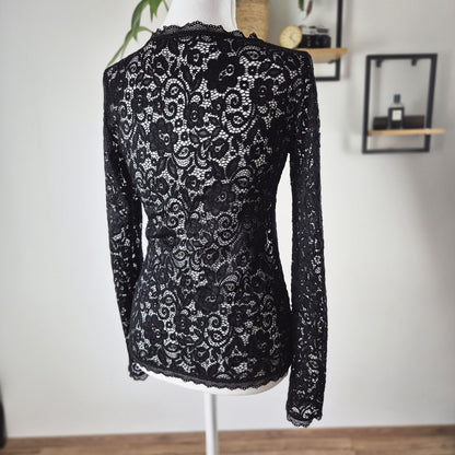 Cotton Club fekete női csipke felső - M