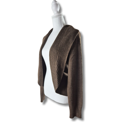 H&M Basic barna nyitott kötött kardigán - M