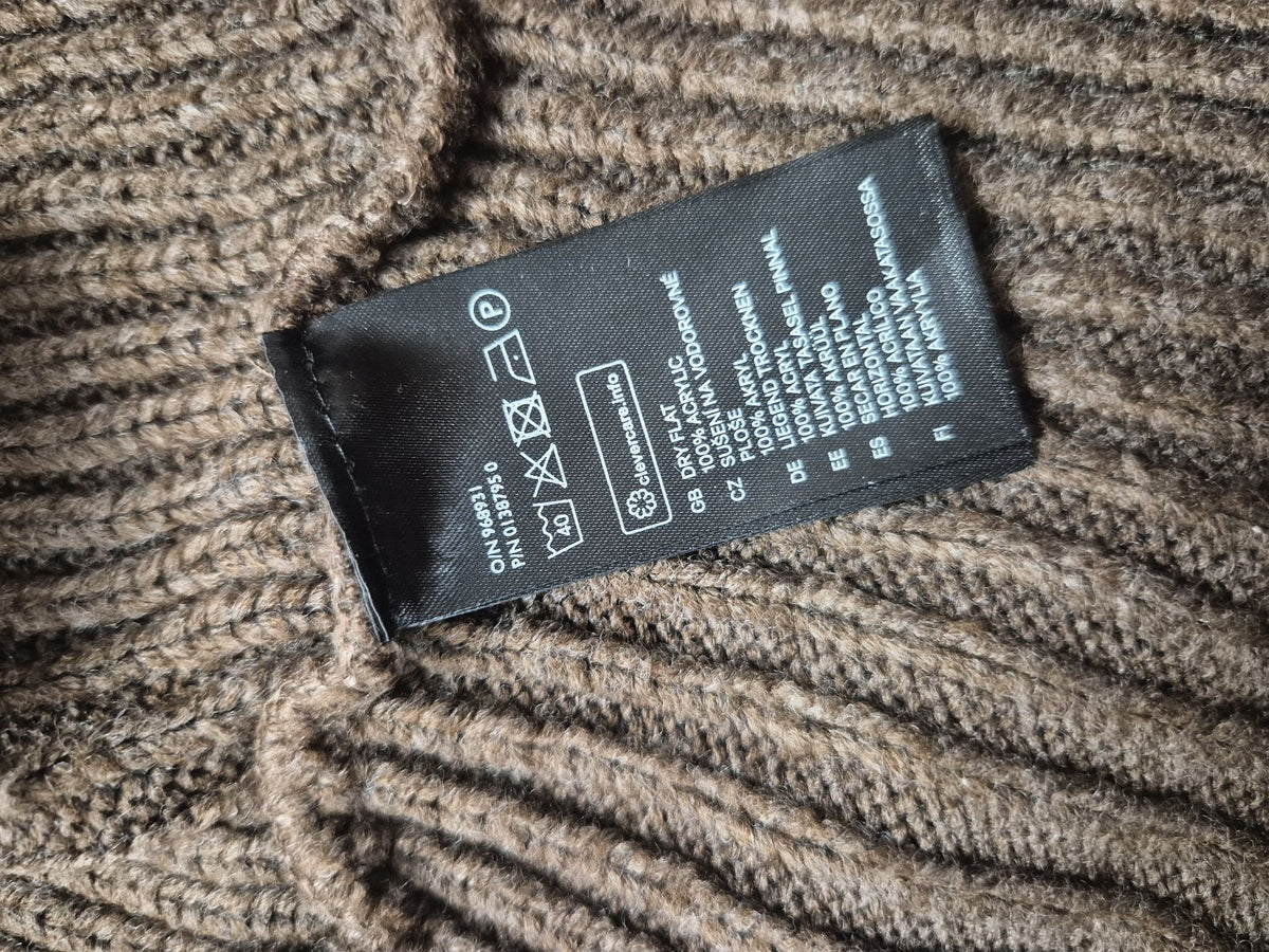 H&M Basic barna nyitott kötött kardigán - M