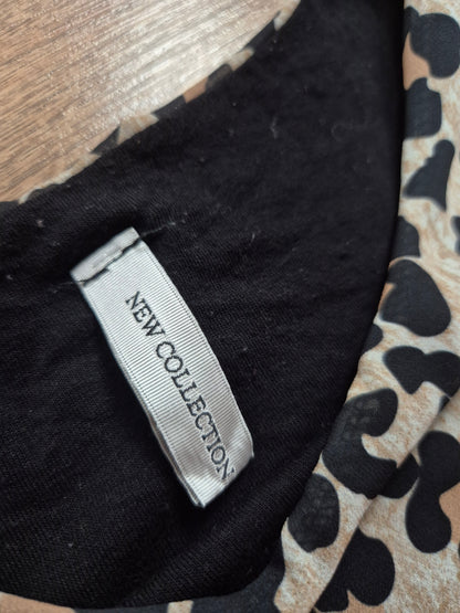Made in Italy leopárdmintás muszlin felső fekete béléssel - L/XL