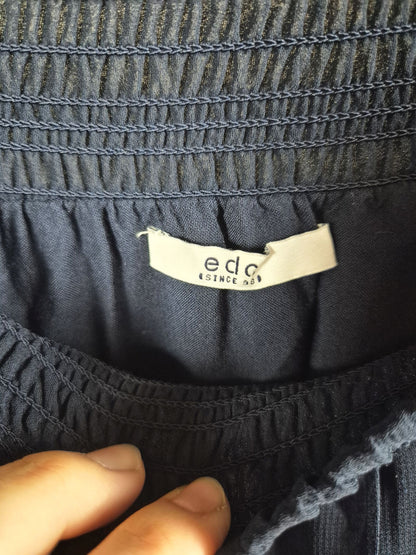 edc by Esprit sötétkék maxi szoknya hímzett szegéllyel - M
