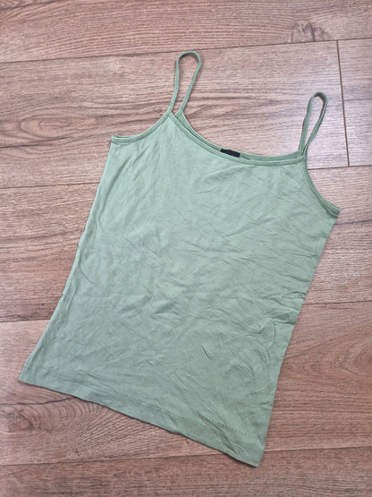 Esprit Collection zsályazöld spagettipántos pamut felső - XS