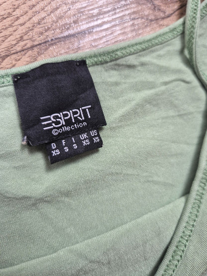Esprit Collection zsályazöld spagettipántos pamut felső - XS