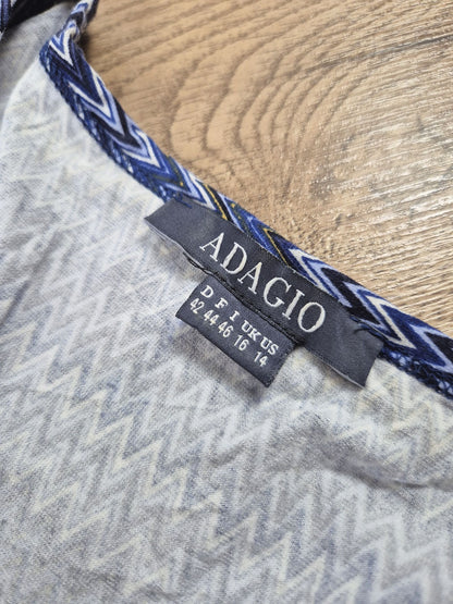 Adagio kék női cikkcakk mintás felső - XL