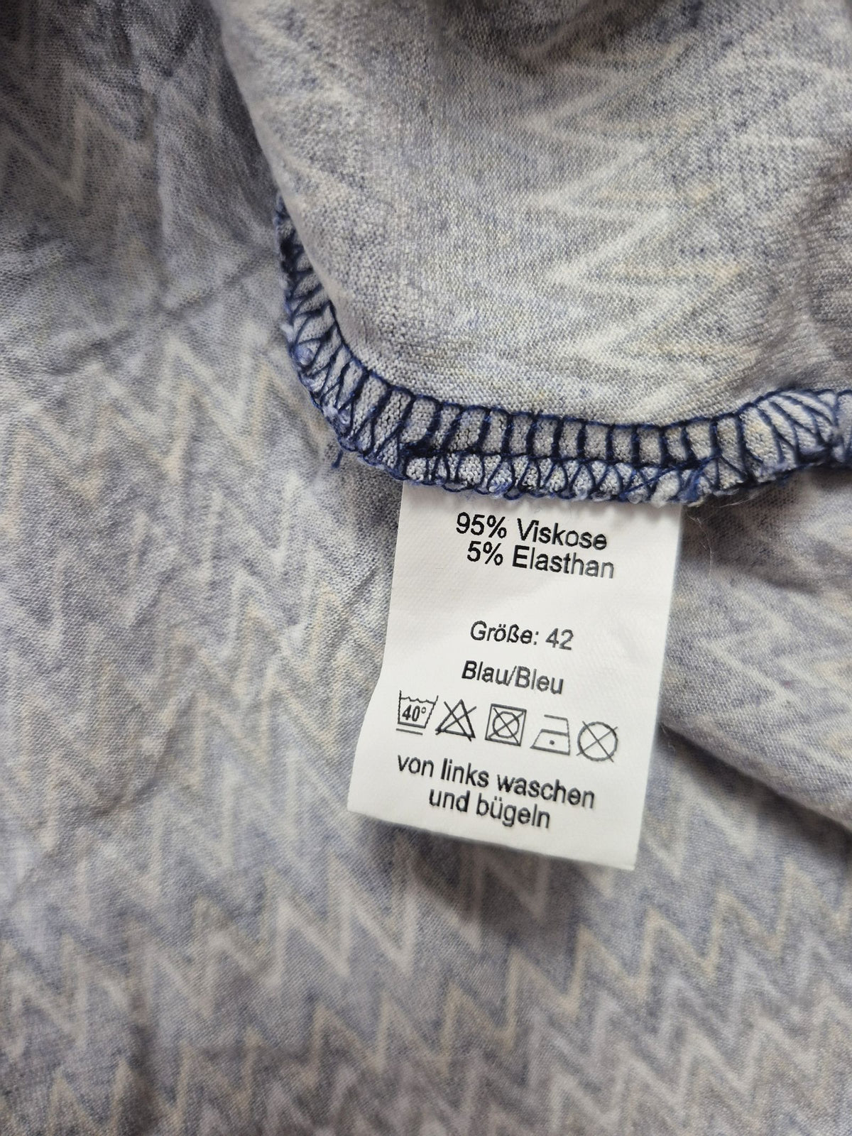 Adagio kék női cikkcakk mintás felső - XL