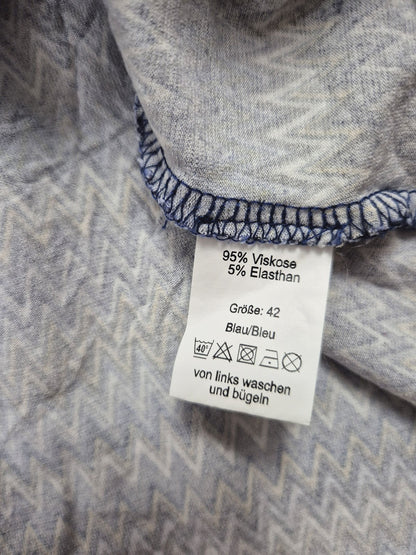 Adagio kék női cikkcakk mintás felső - XL