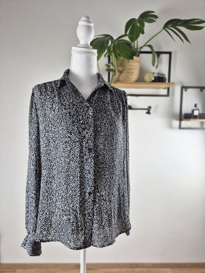 H&M sötétkék női leveles mintás ing - XL