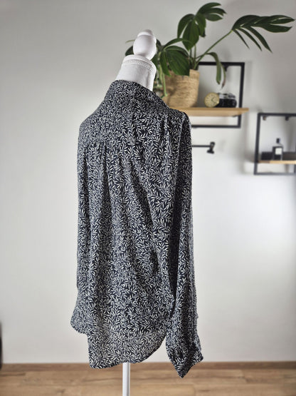 H&M sötétkék női leveles mintás ing - XL
