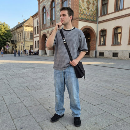 Gianni Feroti kék férfi póló - L