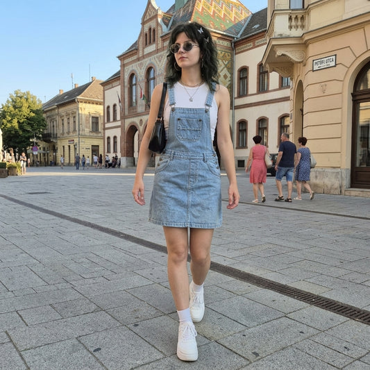 Miss Selfridge világoskék női overál szoknya - S