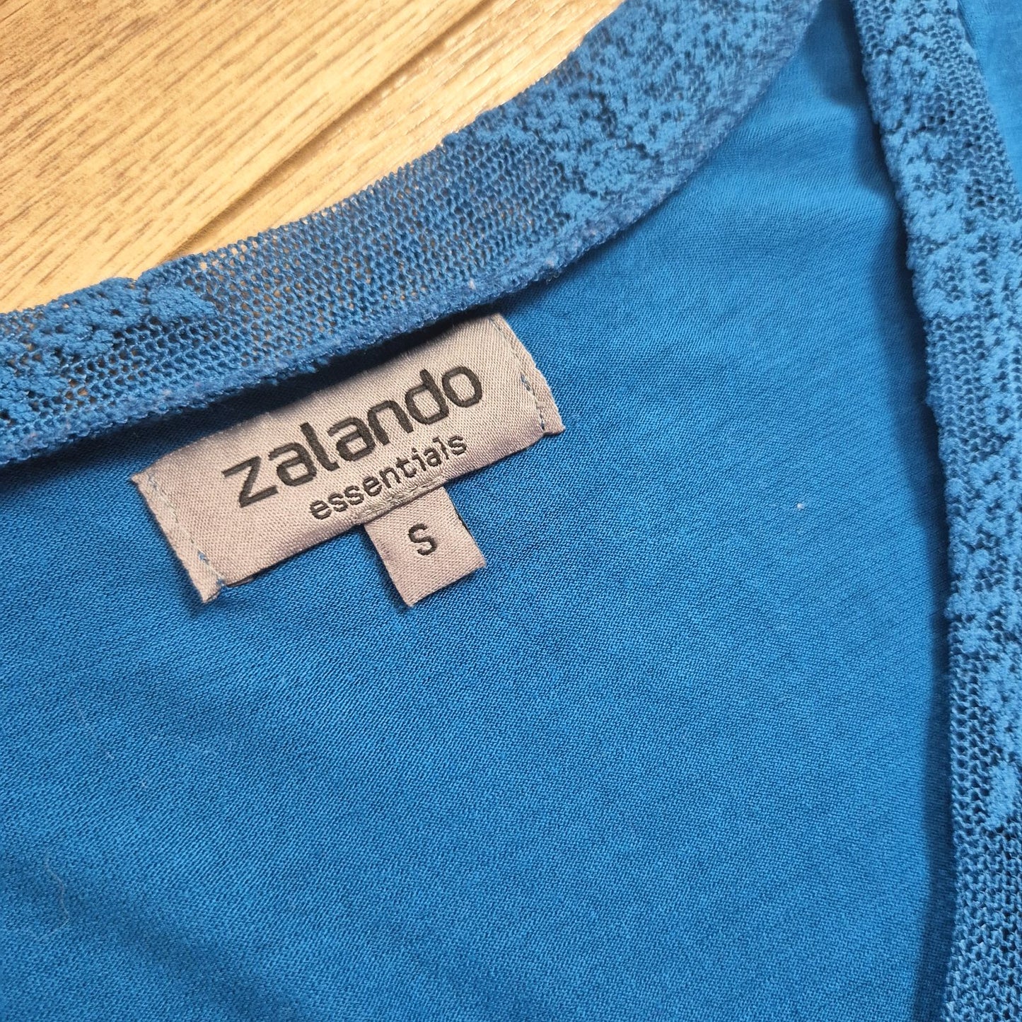 Zalando kék női csipkés top - S