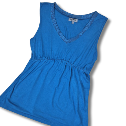 Zalando kék női csipkés top - S