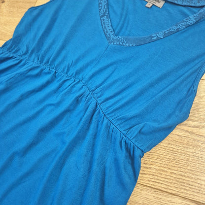 Zalando kék női csipkés top - S