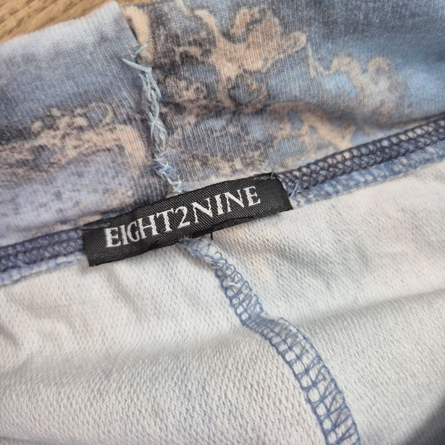 Eight2Nine kék márványmintás női gombos melegítőnadrág - L/XL