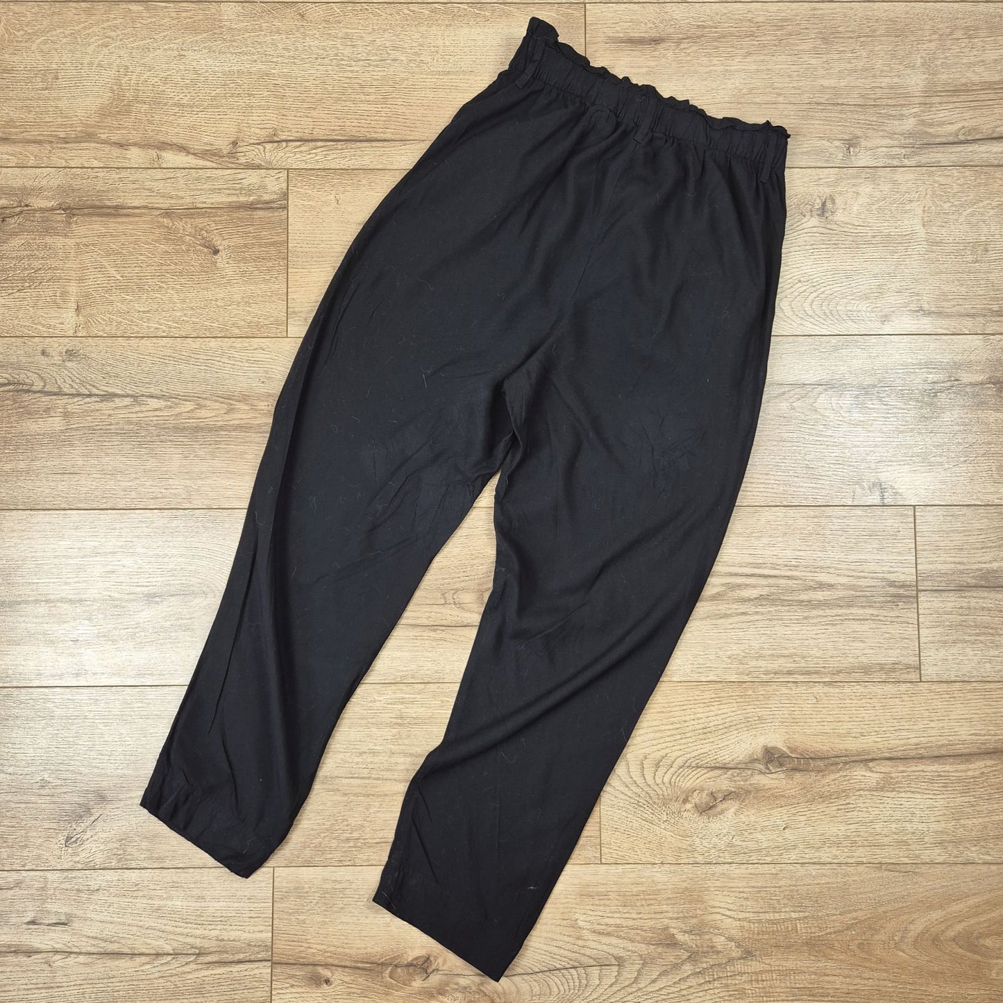 H&M fekete magas derekú 100% viszkóz női nadrág - S (36)