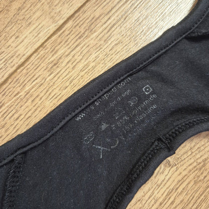 S-shaped fekete női hosszú ujjú crop top - XS