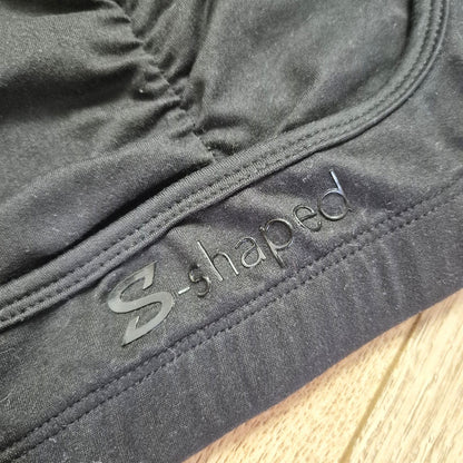 S-shaped fekete női hosszú ujjú crop top - XS