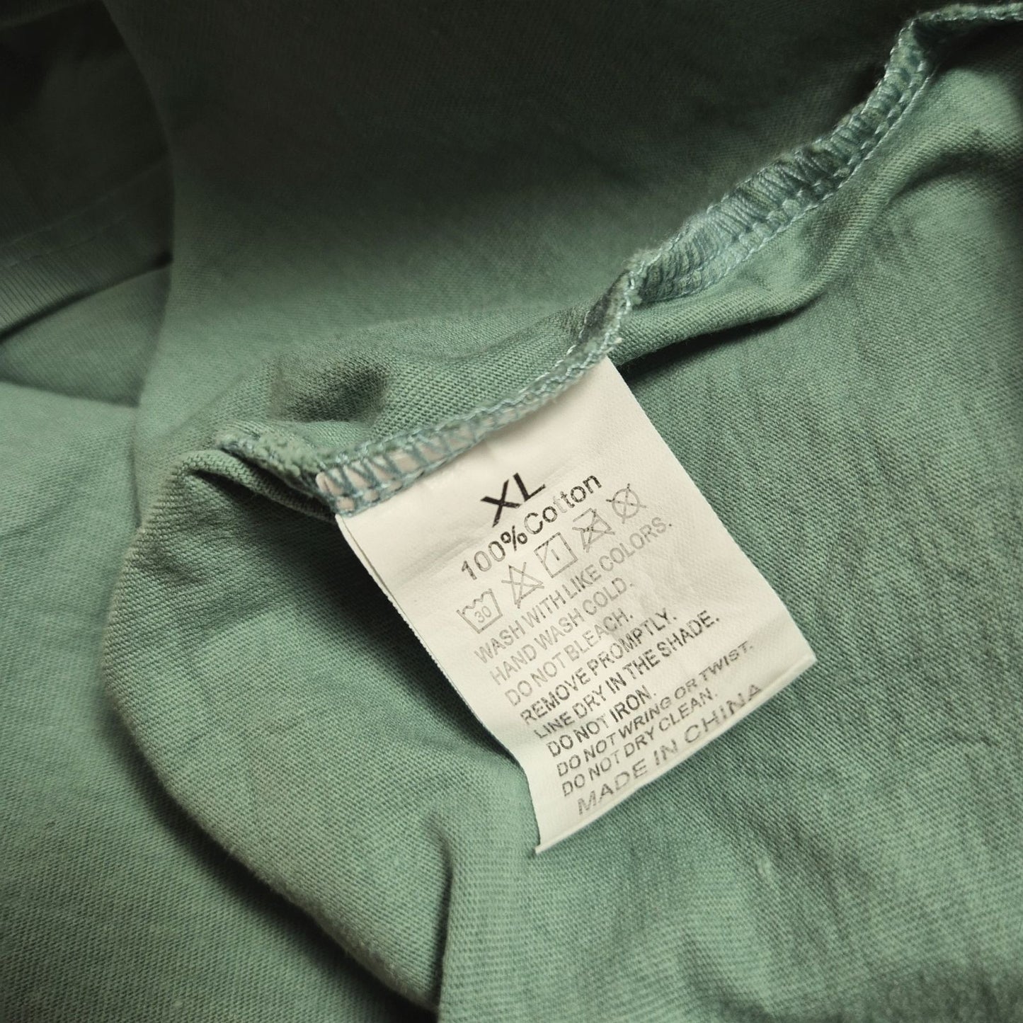 Mentazöld női szív mintás pamut póló - XL