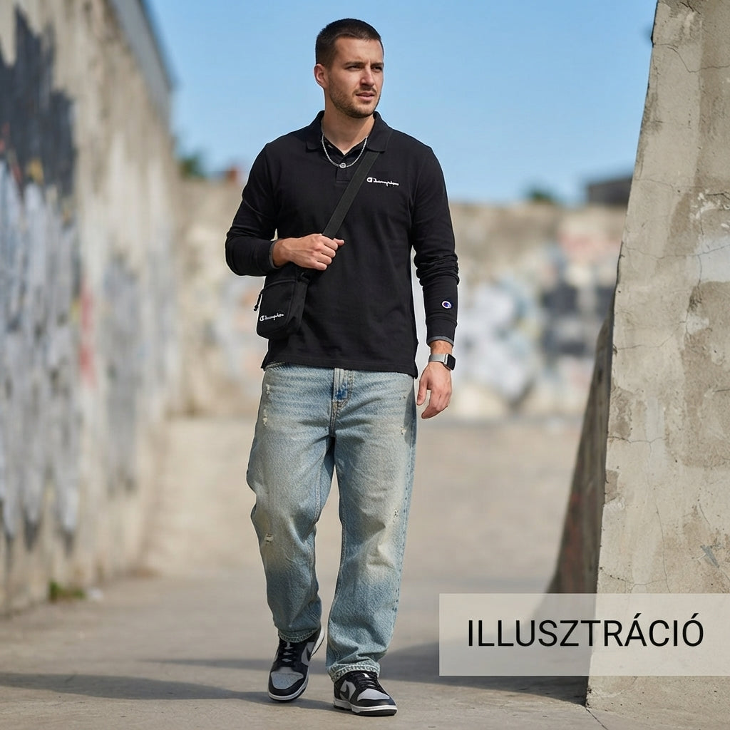 Champion fekete férfi hosszú ujjú póló - M