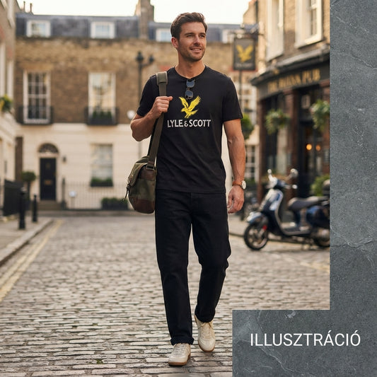 Lyle & Scott fekete férfi rövid ujjú póló - M