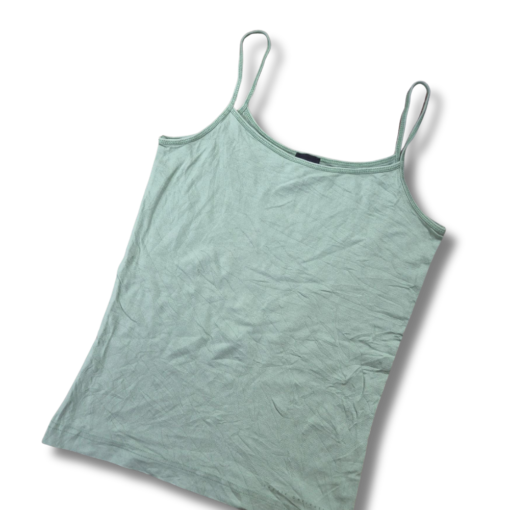 Esprit Collection zsályazöld spagettipántos pamut felső - XS